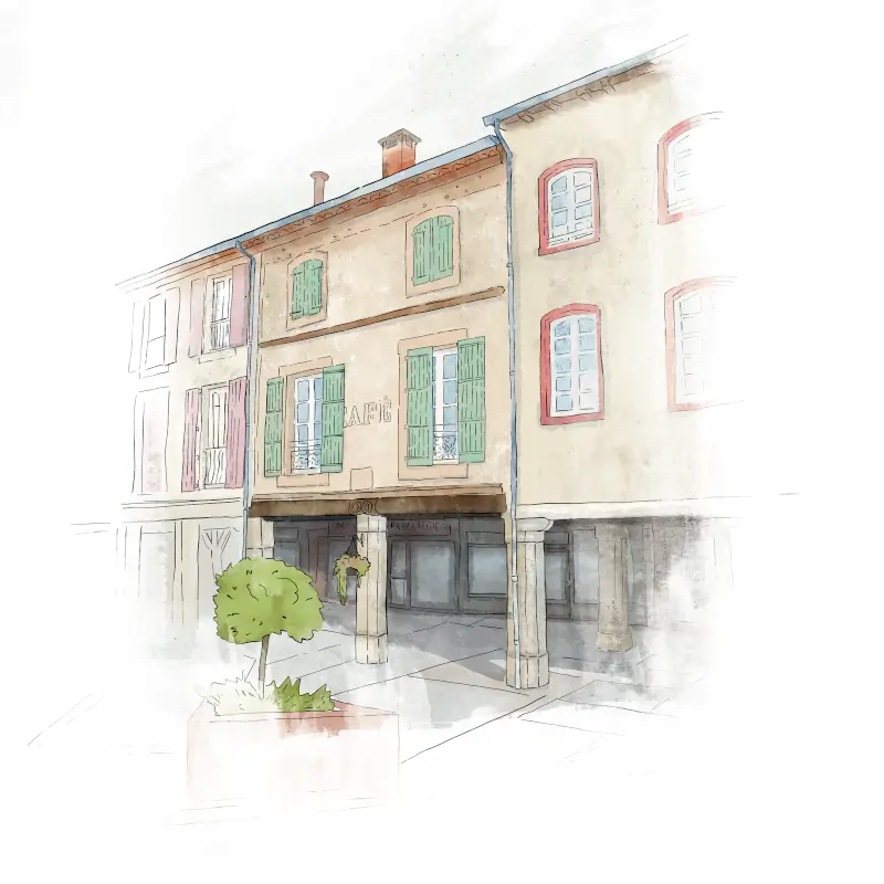 Dessin de la maison de Louisa Paulin à Réalmont