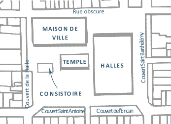 Plan de la place centrale de Réalmont : début du XVIIe siècle