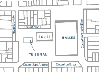 Plan de la place centrale de Réalmont : fin du XVIIe siècle