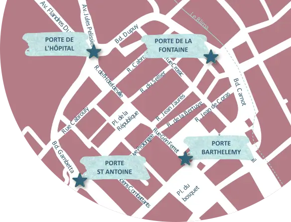 Emplacement du panneau 6 dans la bastide